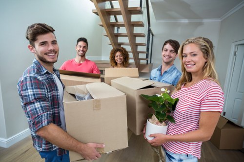 Packing fragile household items in a Hackney home