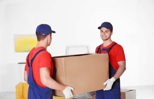 Supervisor reviewing safety procedures during a property move
