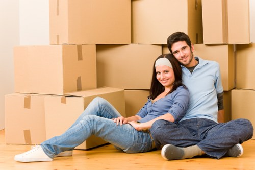 Packing and organising boxes before a short-notice removal in Hackney
