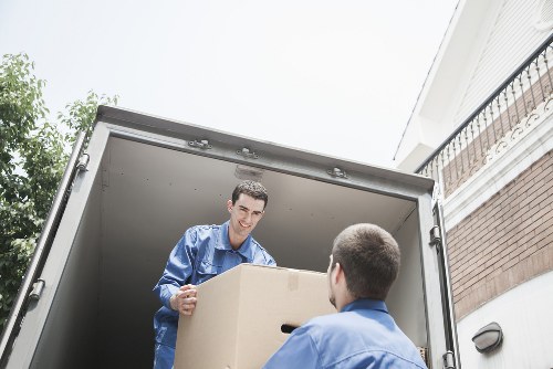 Removal van parked outside a Hackney property